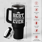 Best Husband Ever Gifts, Husbands Tumbler with Handle 40oz Stainless Steel Insulated with Straw Lid, Gifts for Hubby from Wife, Presents for Husband Valentines Day Birthday Christmas Wedding Anniversary