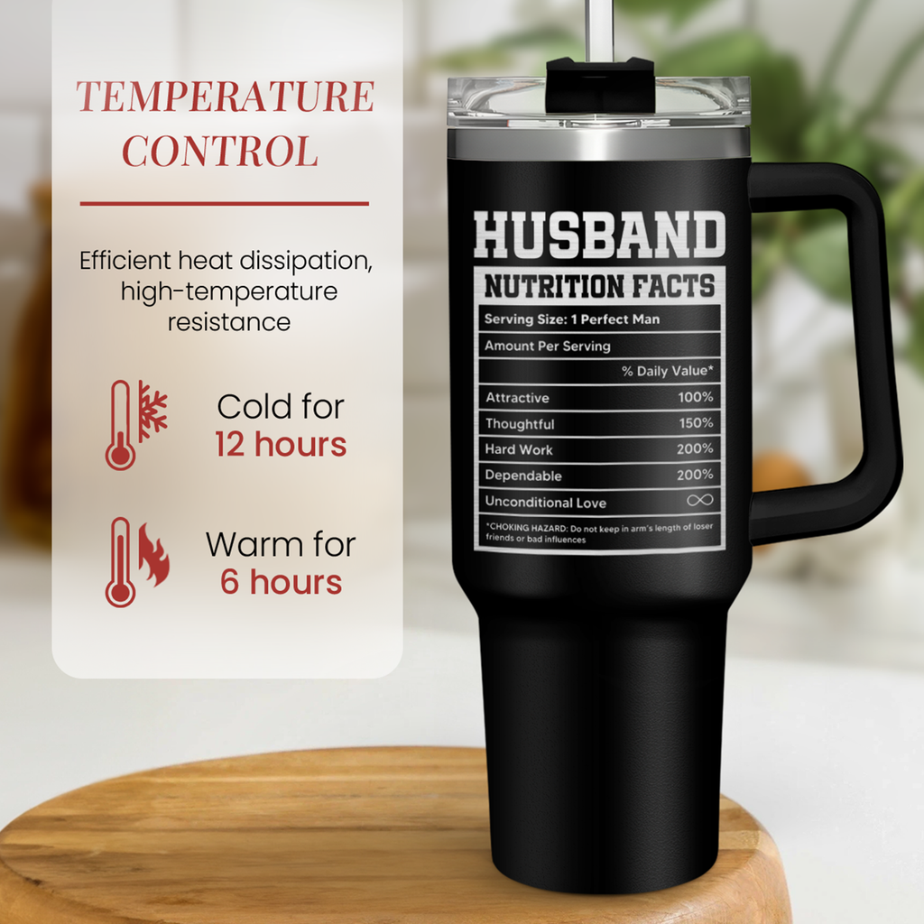 Best Husband Ever Gifts, Husbands Tumbler with Handle 40oz Stainless Steel Insulated with Straw Lid, Gifts for Hubby from Wife, Presents for Husband Valentines Day Birthday Christmas Wedding Anniversary