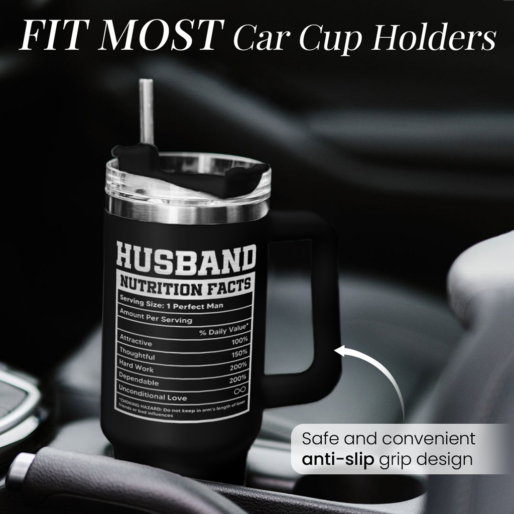 Best Husband Ever Gifts, Husbands Tumbler with Handle 40oz Stainless Steel Insulated with Straw Lid, Gifts for Hubby from Wife, Presents for Husband Valentines Day Birthday Christmas Wedding Anniversary