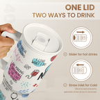 Nurse Tumbler with Handle 40oz, Inspiration Affirmations Coffee Travel Mug Cups with Straw, Nurse Appreciation Gifts for Women Female Nurses, Nursing Gift for Birthday Christmas Nurse Week