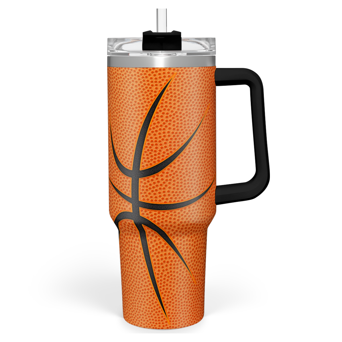 40oz Basketball Tumbler with Handle, Lid & Straw