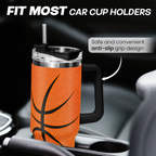 40oz Basketball Tumbler with Handle, Lid & Straw