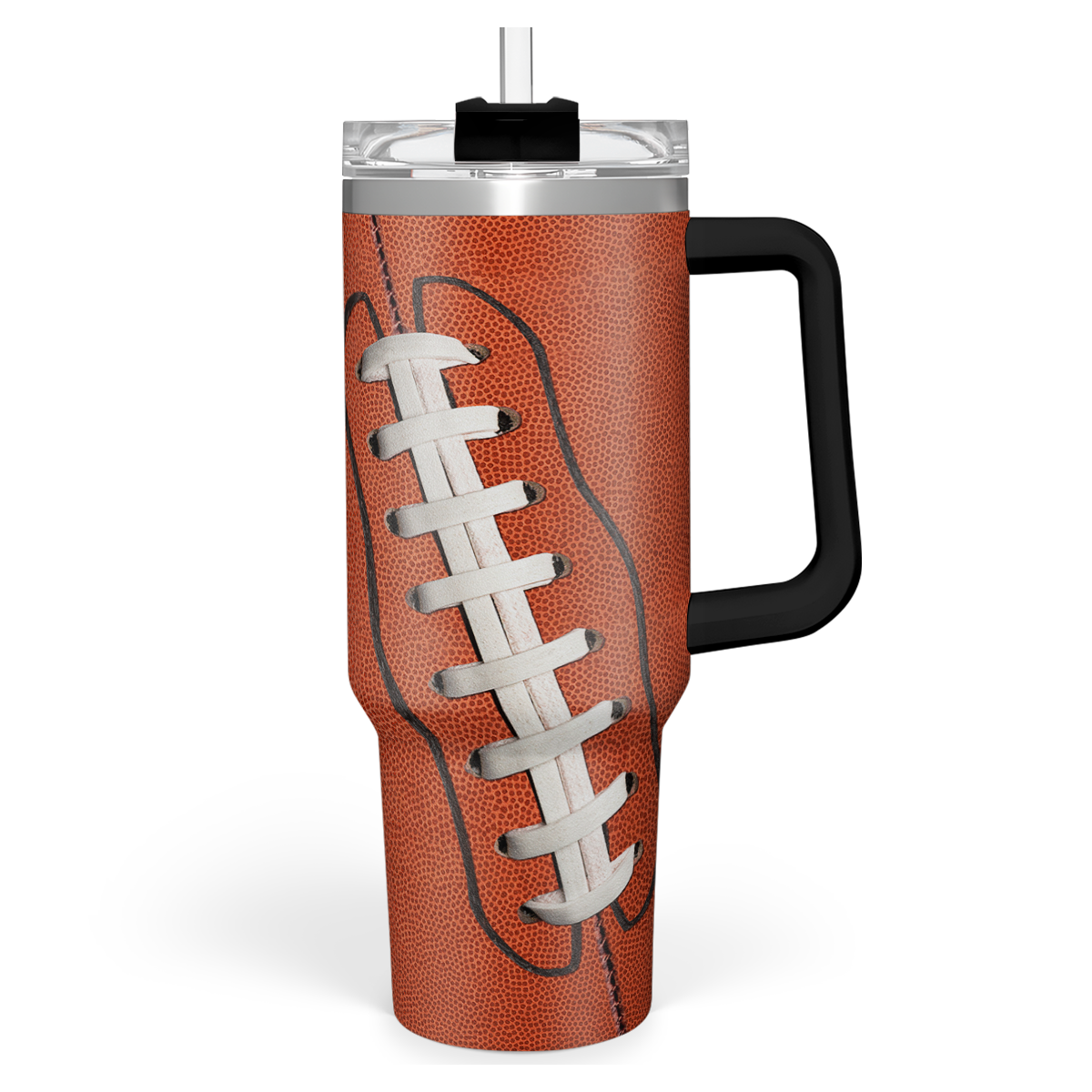 40oz Football Tumbler with Handle, Lid & Straw