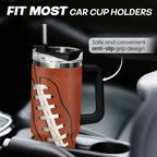 40oz Football Tumbler with Handle, Lid & Straw