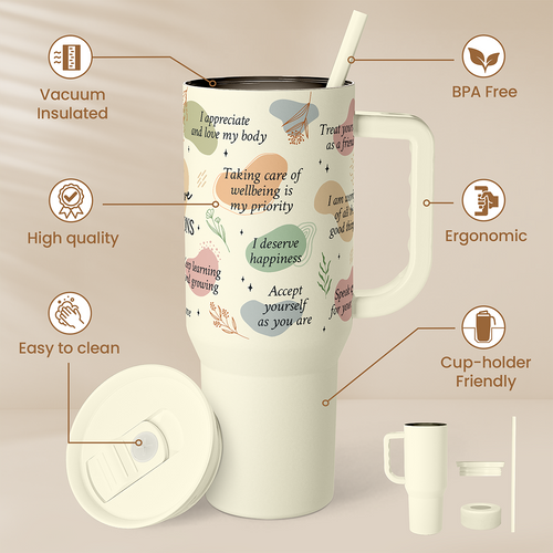 40oz Self Love Tumbler with Handle