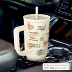 Inspirational Tumbler with Handle 40oz, Daily Positive Inspiration Coffee Cup Stainless Steel Travel Mug, Motivational Gifts for Women Girls Friends Coworker, Gift for Christmas Birthday