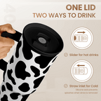 Black Cow Print Slidemate | Slider Tumbler with Handle 40oz