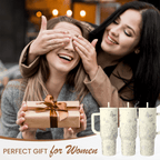 Floral Tumbler with Handle 40oz, Stainless Steel Insulated Tumblers Coffee Travel Mug Cup with Straw, Flower Coffee Cup Gifts for Women Girls, Gift for Her on Christmas Birthday Mothers Day