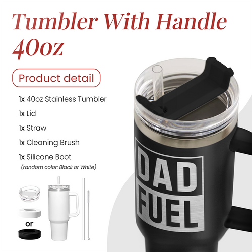 40oz Dad Fuel Tumbler with Lid & Straw