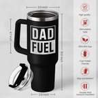 Dad Gifts from Daughter Son, Dad Fuel Tumbler with Handle 40oz, Stainless Steel Insulated Cup Gift Set with Lid & Straw, Coffee Tumblers for Dads Father's Day Birthday Christmas