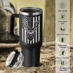 I'd Rather Be Hunting Tumbler with Handle for Men 40oz, Hunter Gifts for Dad Grandpa Husband Boyfriend, Hunters Stainless Steel Coffee Cup, Gifts for Birthday Christmas Fathers Day