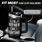 I'd Rather Be Hunting Tumbler with Handle for Men 40oz, Hunter Gifts for Dad Grandpa Husband Boyfriend, Hunters Stainless Steel Coffee Cup, Gifts for Birthday Christmas Fathers Day