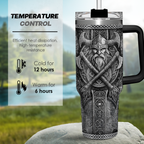 Black Viking Quencher Tumbler with Handle 40oz