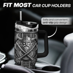 Black Viking Quencher Tumbler with Handle 40oz