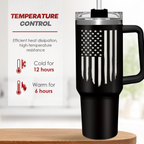 Black Retirement Quencher Tumbler with Handle 40oz