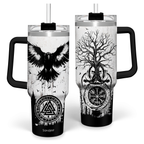 White Viking Quencher Tumbler with Handle 40oz