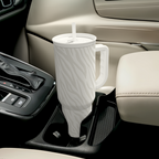 Zebra Skin 40oz Slider Tumbler with Handle and Straw - Insulated Stainless Steel Travel Coffee Mug for Women Girls, Gift for Birthday, Christmas