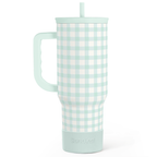 Mint Gingham Slidemate | Slider Tumbler with Handle 40oz