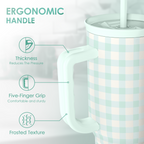 Mint Gingham Slidemate | Slider Tumbler with Handle 40oz