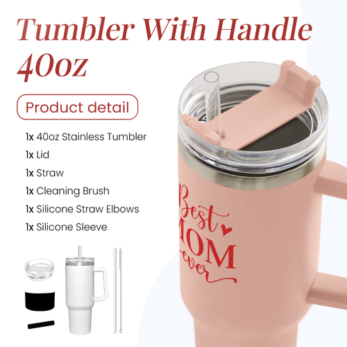 40oz Best Mom Ever Tumbler Stainless Steel 40oz with Handle
