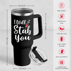 Nurse Gifts I Will Stab You Tumbler with Handle 40oz Stainless Steel Insulated Coffe Cup Funny Nurse Week Gifts, Nursing School Graduation, Appreciation Gifts for RN Nurses