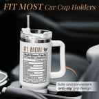 Mom Gifts for Women Mom Nutrition Facts Tumbler Stainless Steel 40oz with Handle Insulated Travel Cup Best Mom Ever Coffee Cup, Mother's Day Christmas Birthday Gifts from Son Daughter