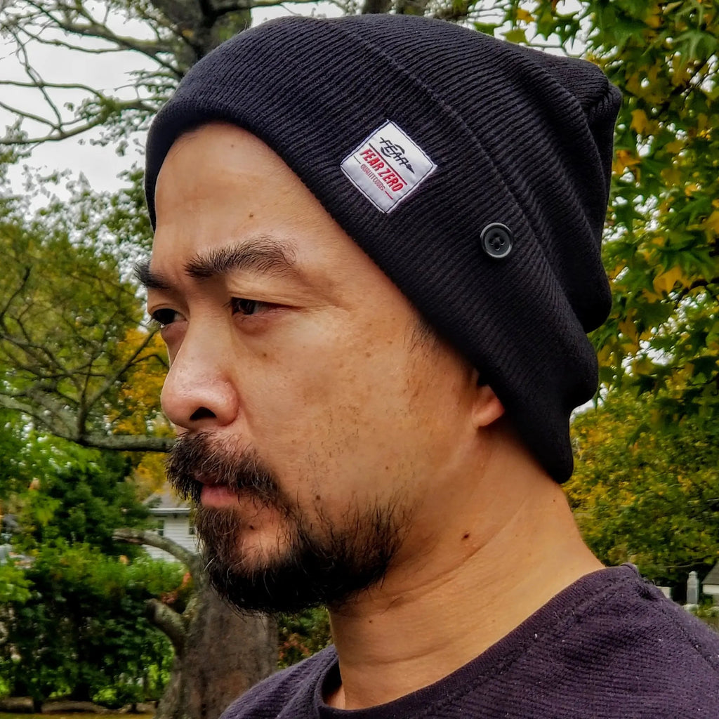 Button Rib Fold Skateboard Beanie Hat, Super Light Weight Outdoor Beanie-6