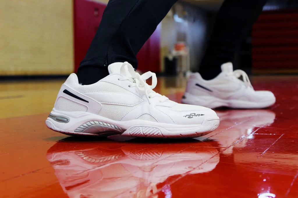 Men's High Arch Firm Support All-In-One White Walking Shoes, Comfort & Performance Style-3