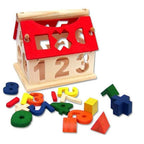 Children's Colour Wooden House With Shape Children Early Educational Model Assembling Blocks Develop Intelligence Game Toy