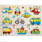 Kid Early Educational Table With Shapes of Vegetables and Animals Baby Hand Grasp Wooden Puzzle Toy Alphabet And Digit Learning Education Child Wood Toy