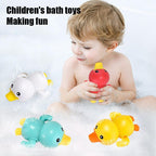 Bathroom Bath Shower Baby Clockwork Swimming Play Water Cute Little Yellow Duck Bathing Bathtub Toys For Kids