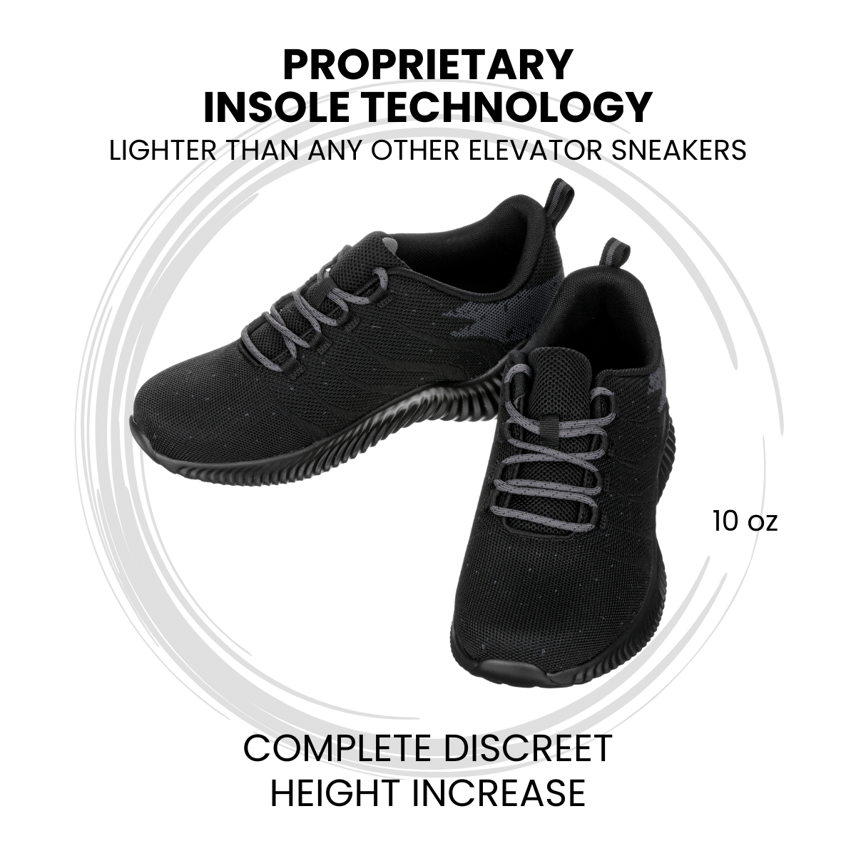 CALTO - Q216 - 2.8 Inches Taller (Black/Grey) - Ultra Lightweight