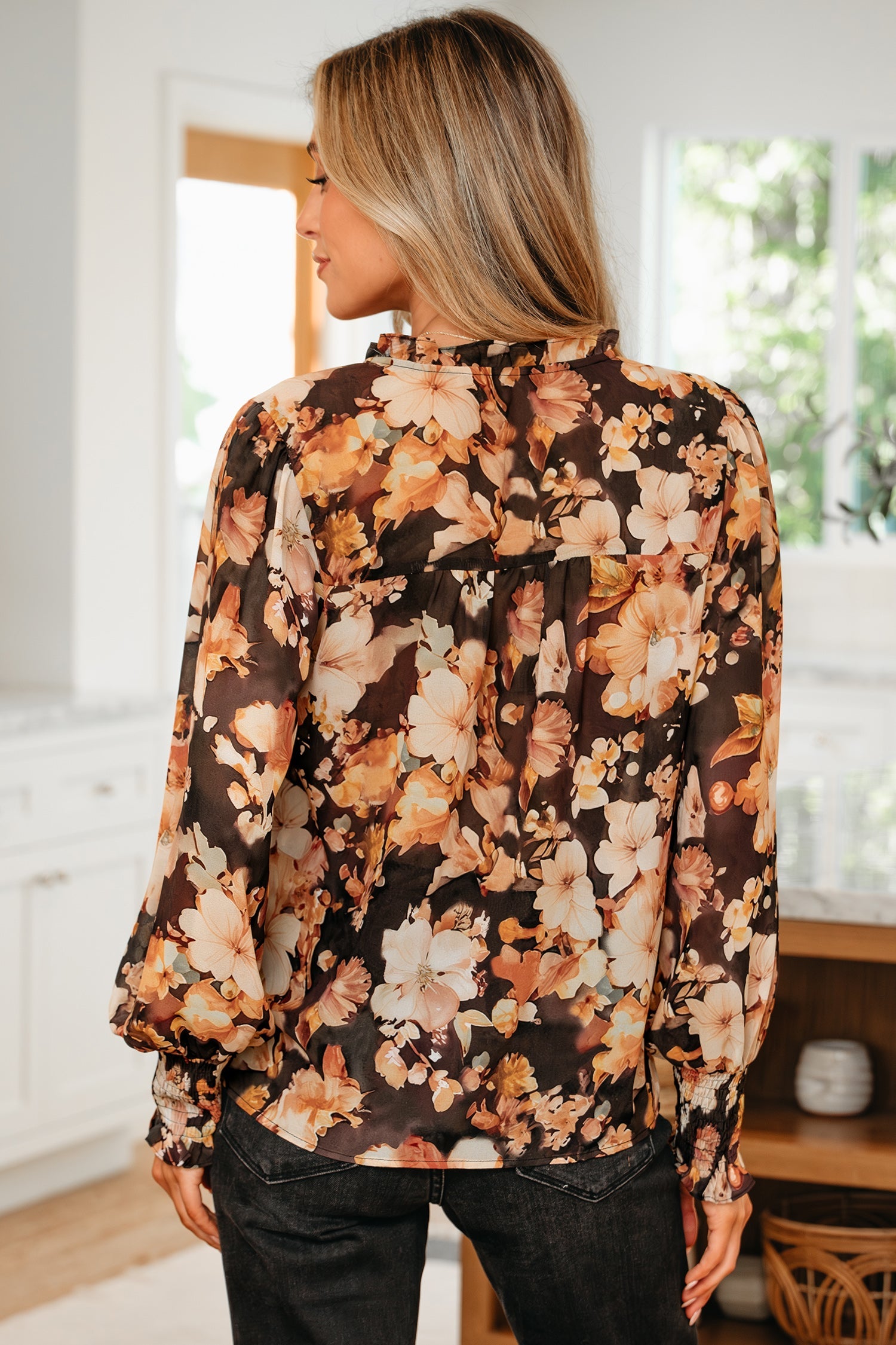 Floral Puff Sleeve Blouse