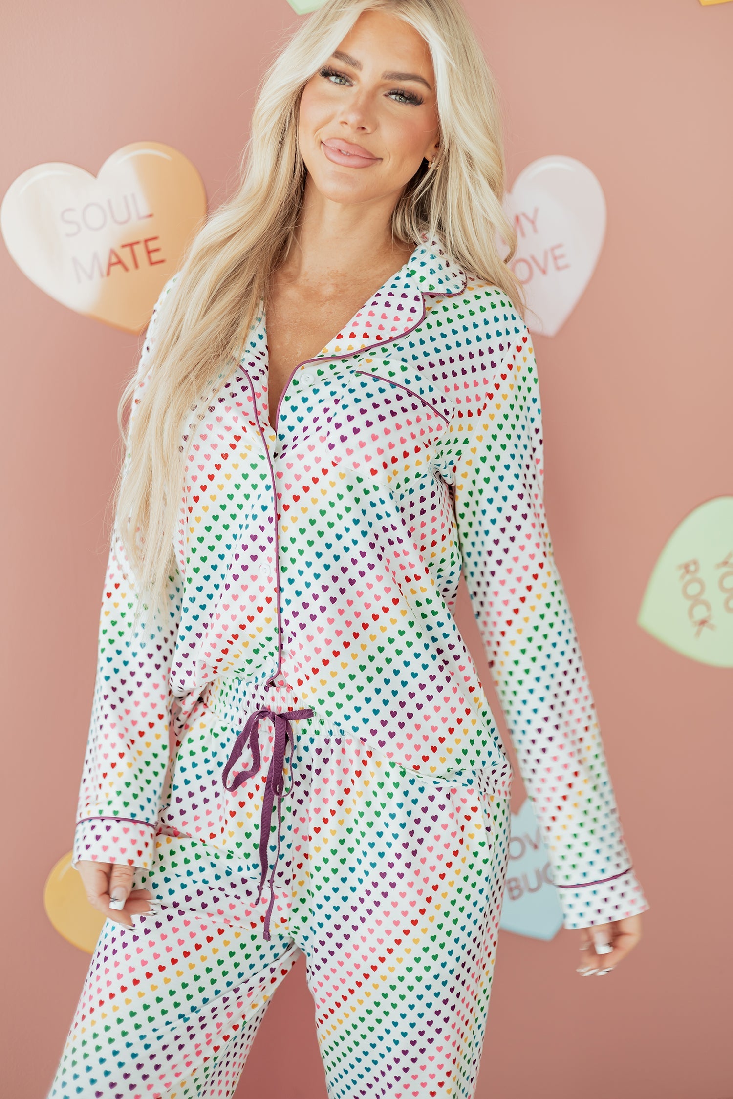 Striped Heart 2pcs Pajama Set