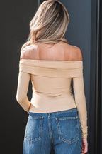 Off Shoulder Folded Long Sleeve