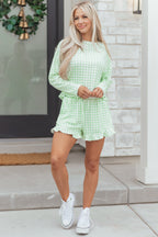 Mint Plaid 2pcs Lounge Set