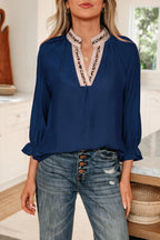 Soraya Flounced Bracelet Sleeve Blouse