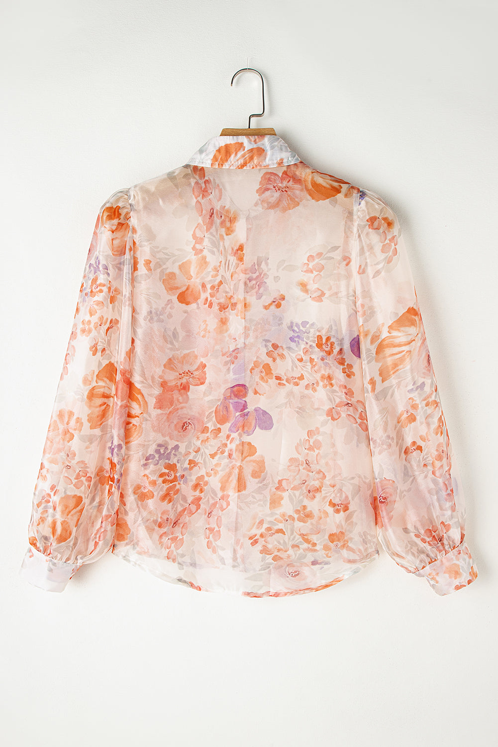 Floral Sheer Long Sleeve Blouse