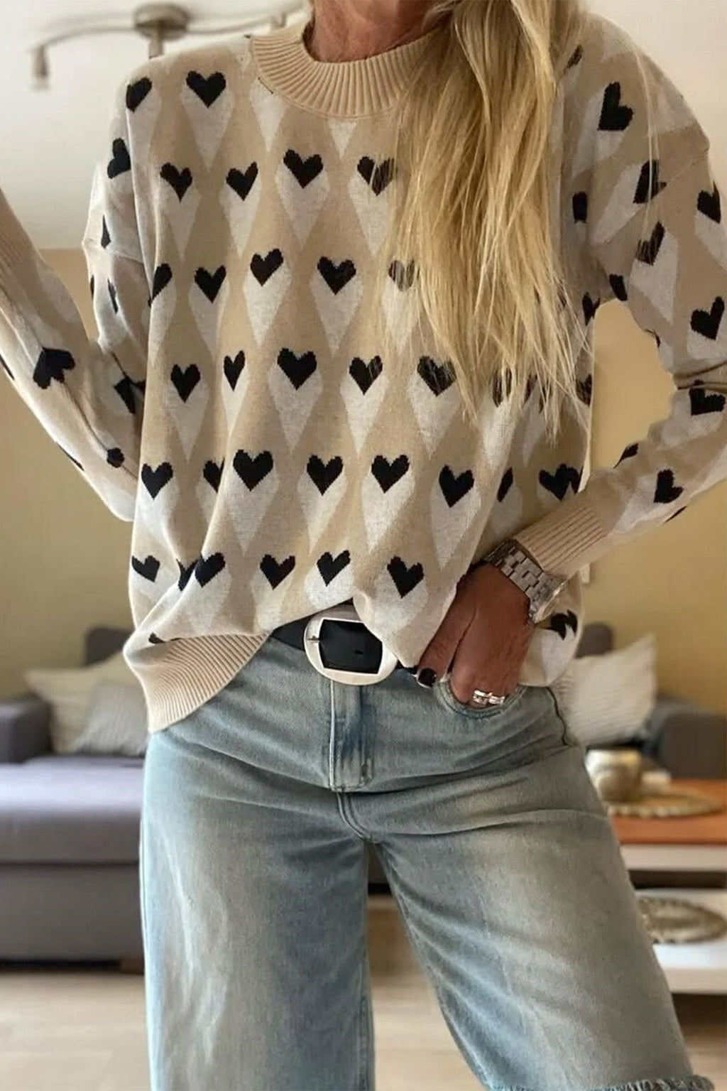 Loose Heart Sweater