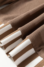 Striped Patchwork Drawstring Hoodie