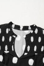 Pola Dot Balloon Sleeve Blouse