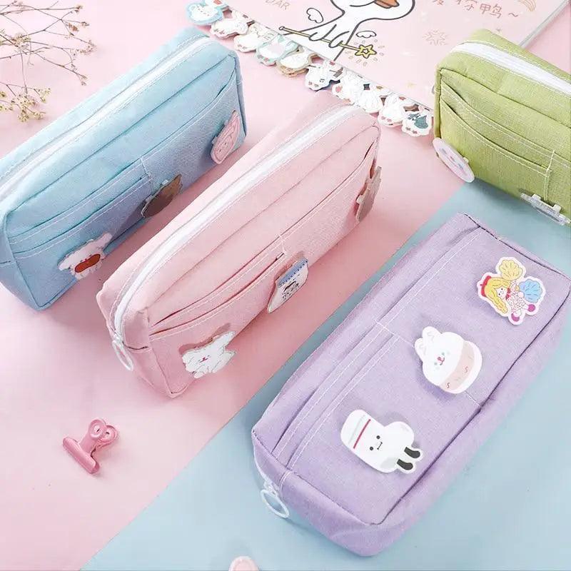 Classic Cartoon Large Capacity Stylish Students Pencil Pouch Cute Creative Design Case For School