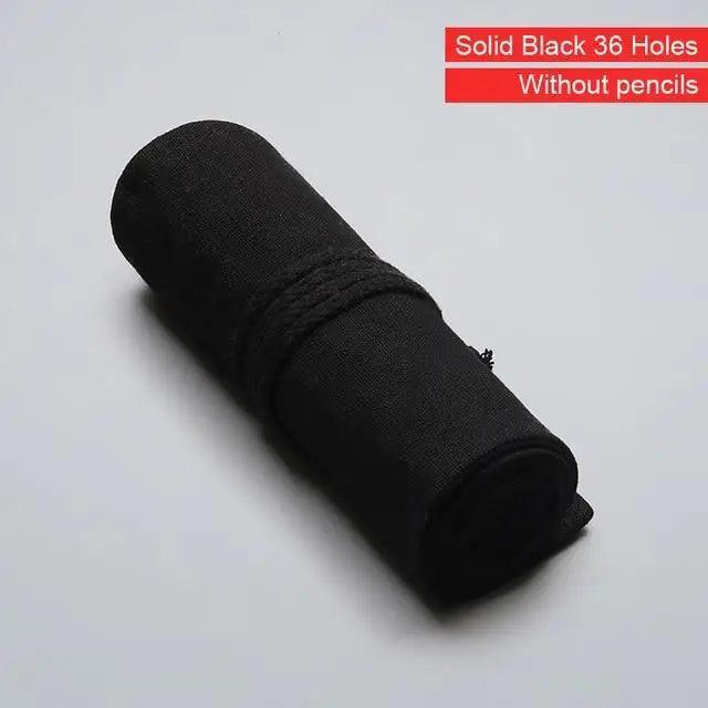 Colorful Roll Up Pencil Case Canvas Flowers Style Colored Pencils Wrap Multi-Purpose Pen Holder Cute Case