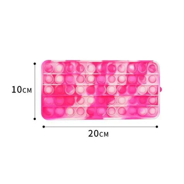 Colorful Stress Relief Squeeze Anti Stress Pop It Soft Pencil Case For Students Rainbow Color School Case