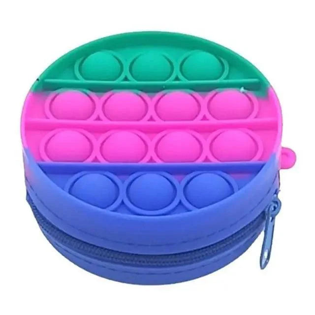 Colorful Stress Relief Squeeze Anti Stress Pop It Soft Pencil Case For Students Rainbow Color School Case