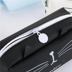 Creative Leather Black Large Capacity  Pencil Pouch For Students Unique Colors Stationery Office Pencil Cases
