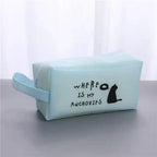 Creative Leather Black Large Capacity  Pencil Pouch For Students Unique Colors Stationery Office Pencil Cases