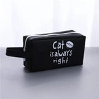 Creative Leather Black Large Capacity  Pencil Pouch For Students Unique Colors Stationery Office Pencil Cases