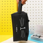 Creative Leather Black Large Capacity  Pencil Pouch For Students Unique Colors Stationery Office Pencil Cases