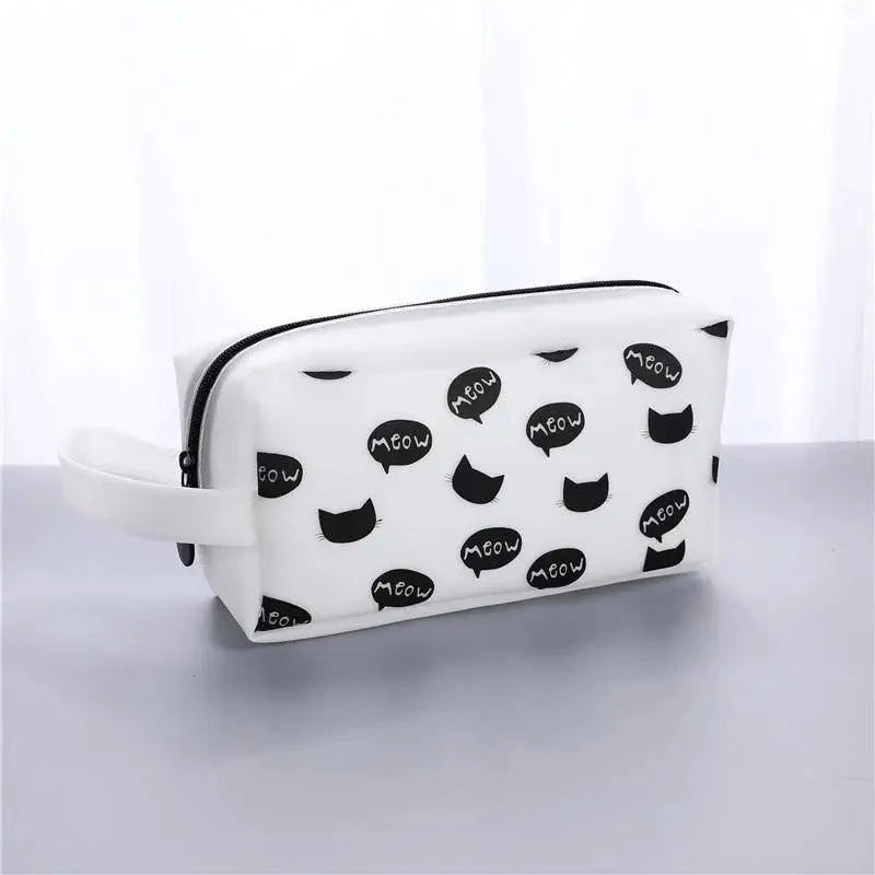 Creative Leather Black Large Capacity  Pencil Pouch For Students Unique Colors Stationery Office Pencil Cases